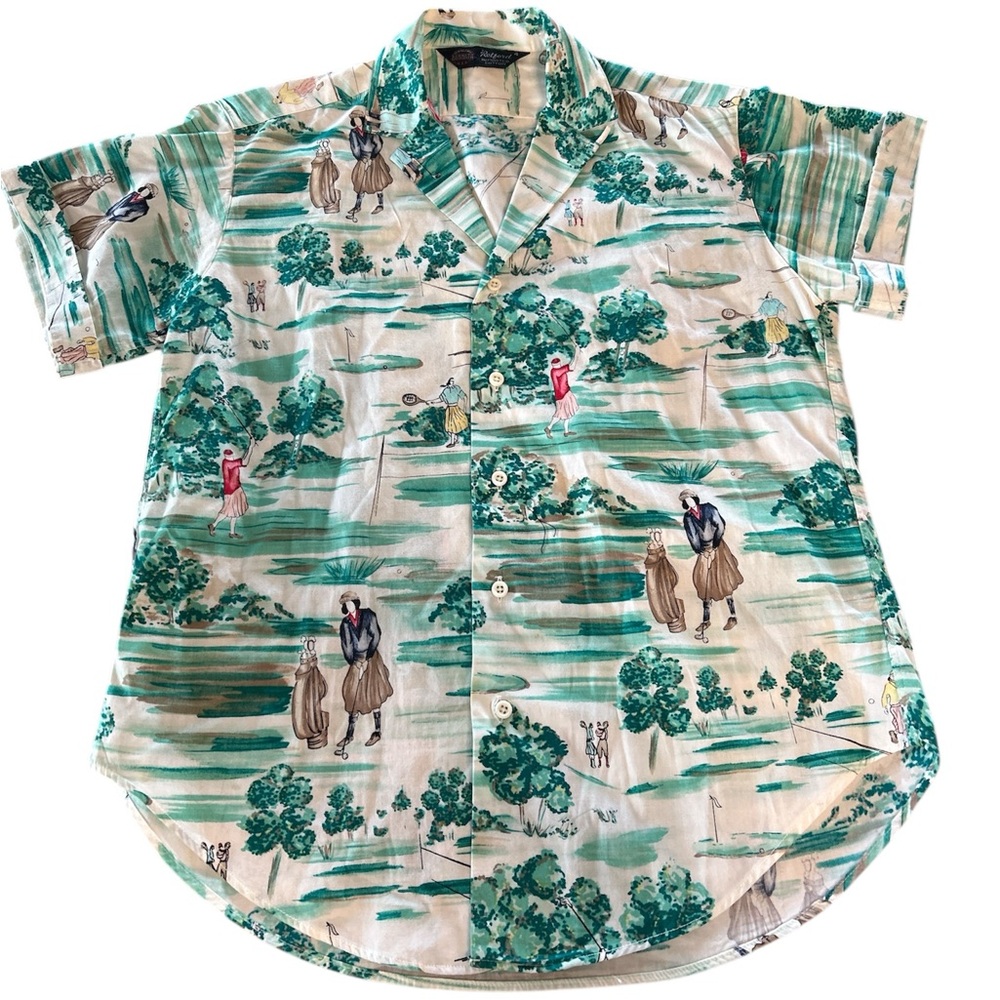 Vintage Kenneth Gordon golf print shirt